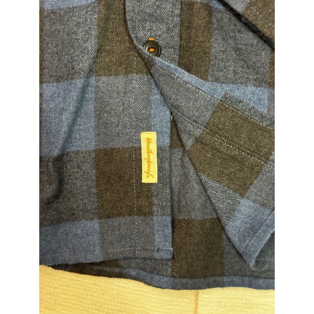 Weatherproof Vintage Mens Blue Black Buffalo Plaid Flannel Shirt Medium M - Picture 7 of 10